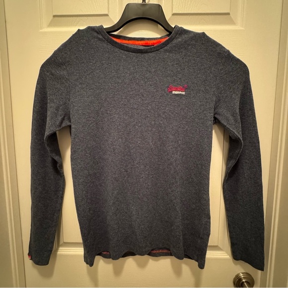 Superdry Men's Vintage Pullover Crewneck Sweatshirt L Gray Cotton Casual Japan - Picture 1 of 12
